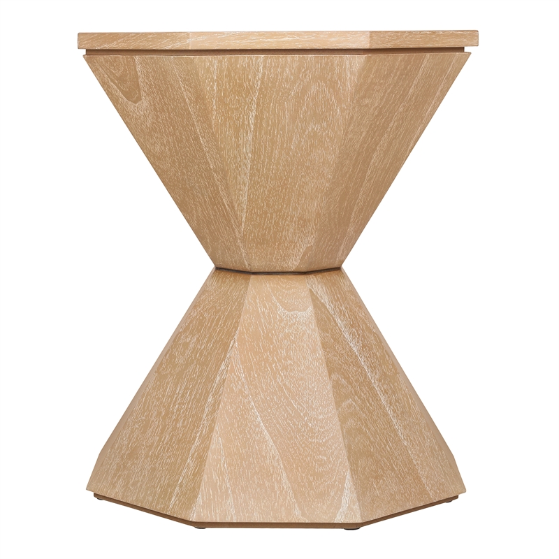 NPD Furniture Muska Wood Accent Table in Brushed Sand