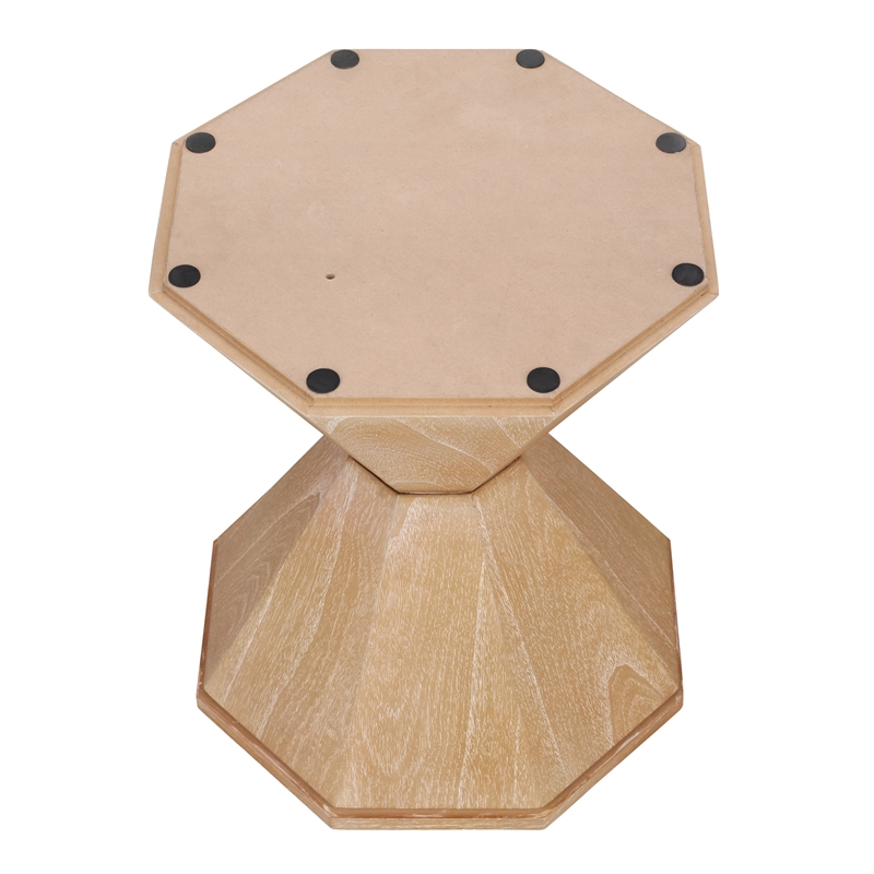 NPD Furniture Muska Wood Accent Table in Brushed Sand