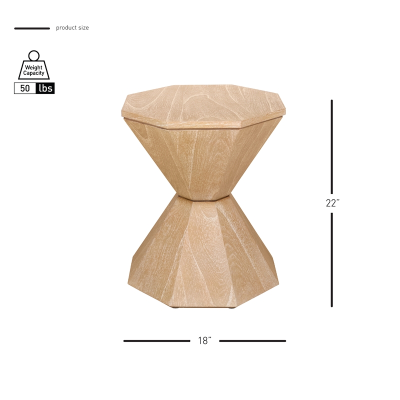 NPD Furniture Muska Wood Accent Table in Brushed Sand