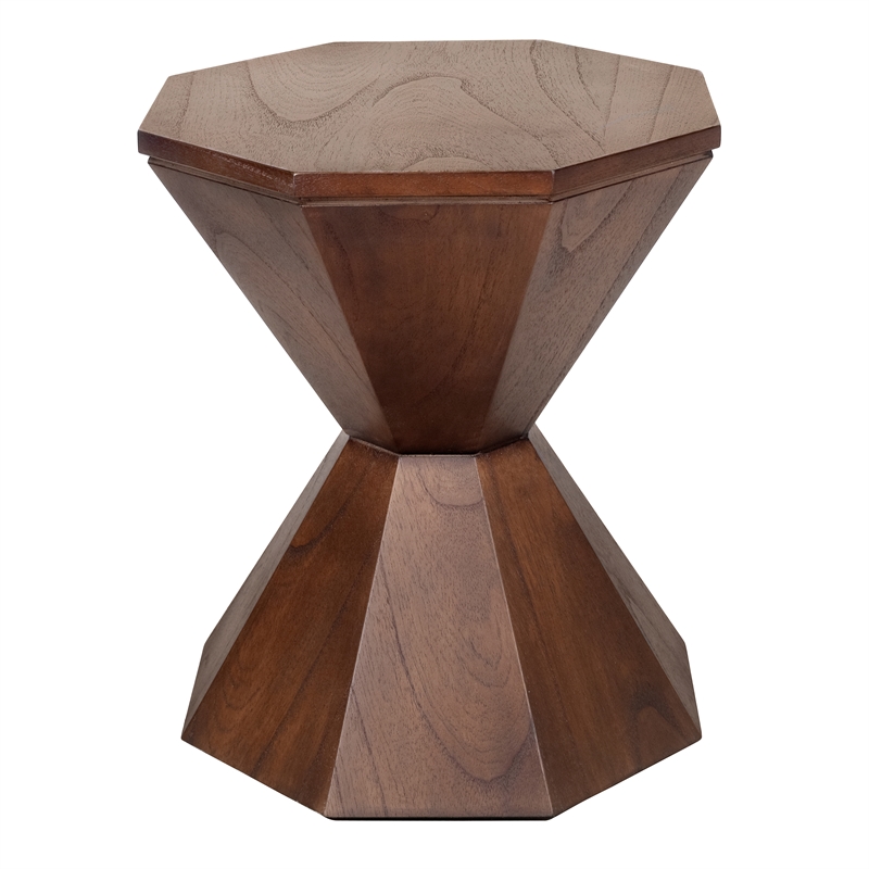 NPD Furniture Muska Wood Accent Table in Walnut