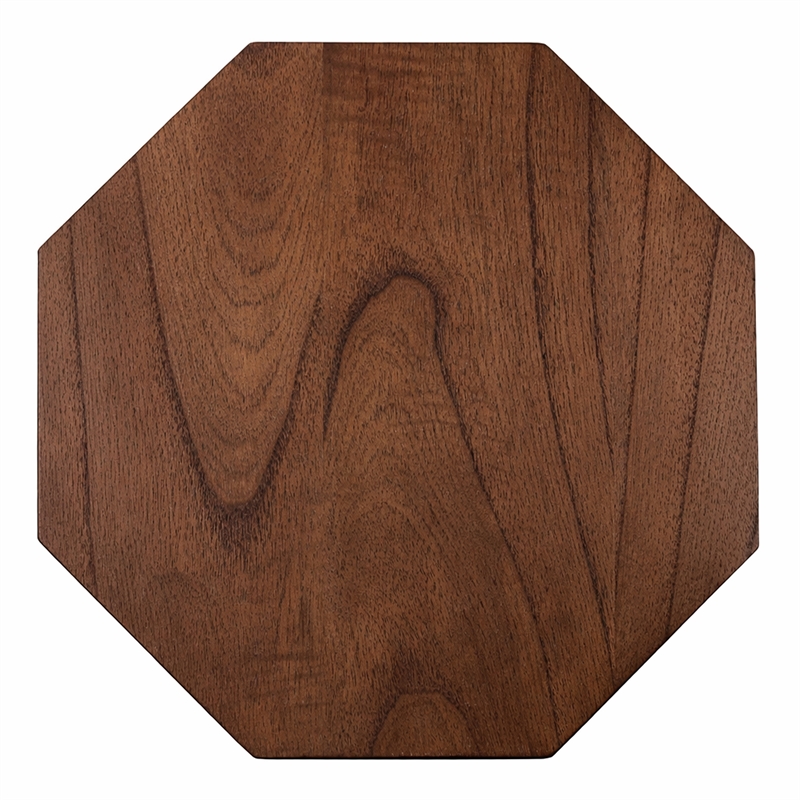 NPD Furniture Muska Wood Accent Table in Walnut