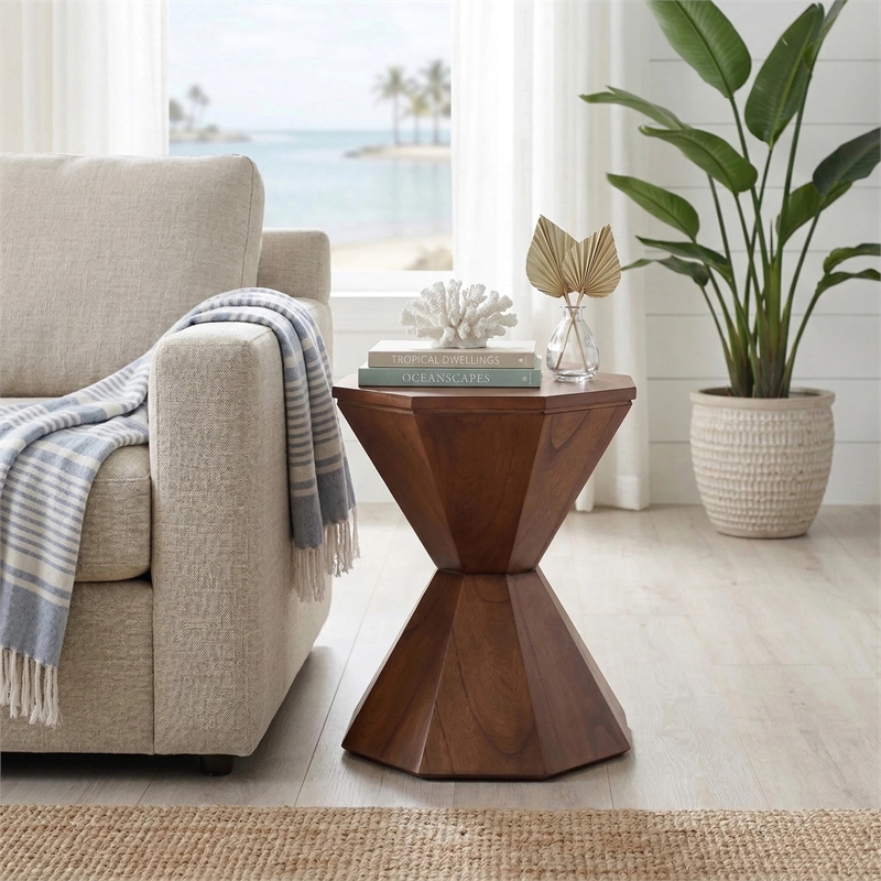 NPD Furniture Muska Wood Accent Table in Walnut