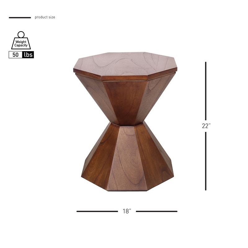 NPD Furniture Muska Wood Accent Table in Walnut