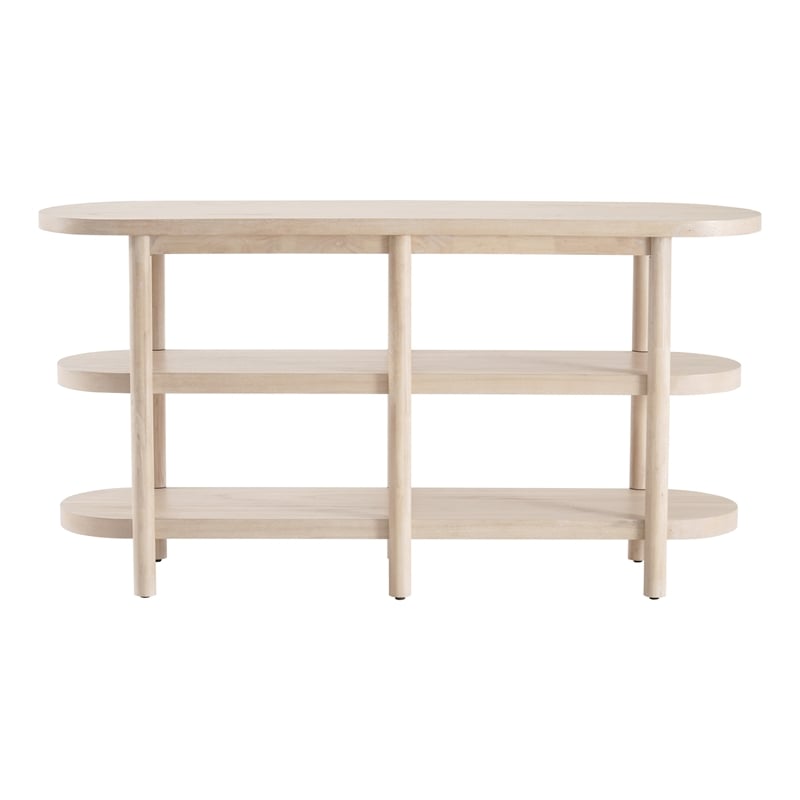 NPD Furniture Lester Wood Console Table in Weathered Sand