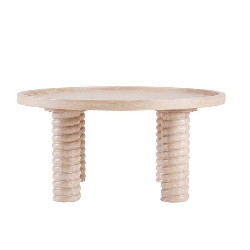 NPD Furniture Crellin Wood Coffee Table in Weathered Sand