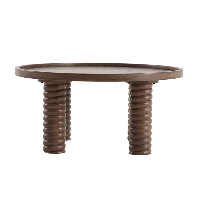 NPD Furniture Crellin Wood Coffee Table in Walnut