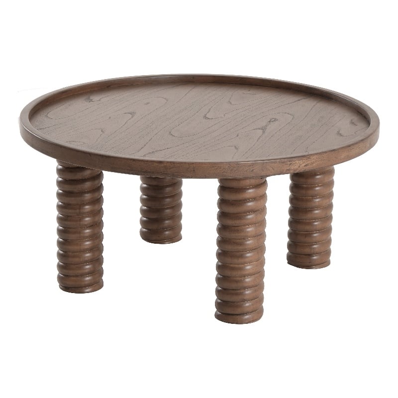 NPD Furniture Crellin Wood Coffee Table in Walnut