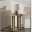 NPD Furniture Crellin Wood Accent Table in Weathered Sand