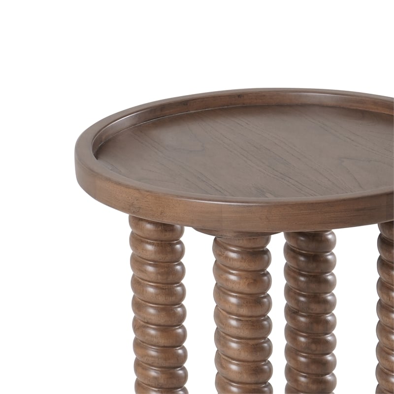 NPD Furniture Crellin Wood Accent Table in Walnut
