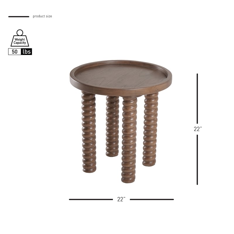 NPD Furniture Crellin Wood Accent Table in Walnut