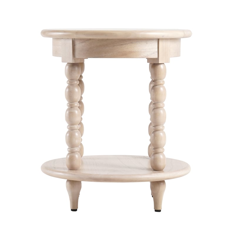 NPD Furniture Ensley Wood Accent Table in Weathered Sand