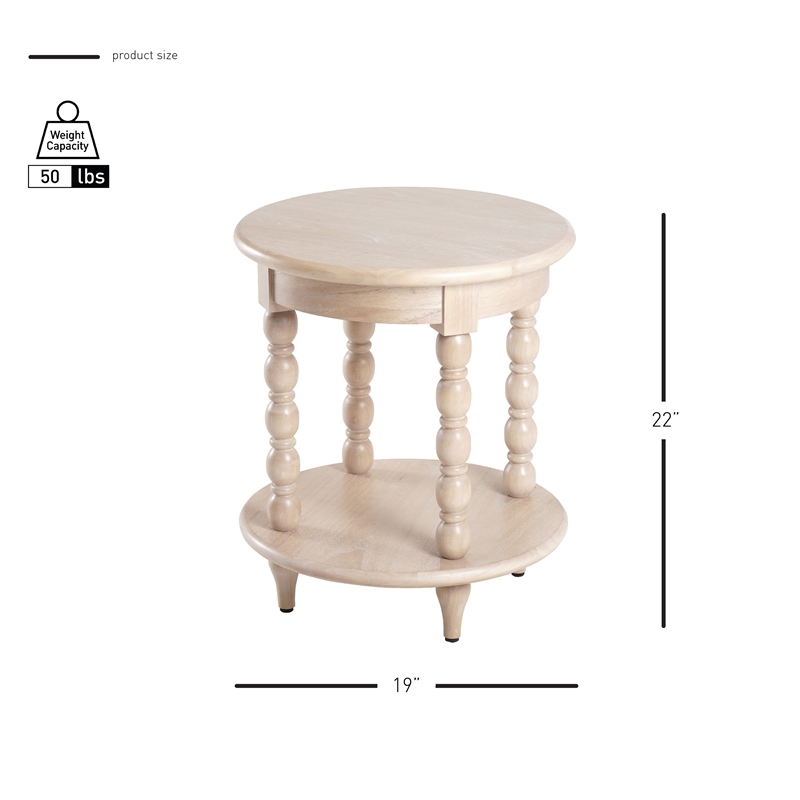NPD Furniture Ensley Wood Accent Table in Weathered Sand