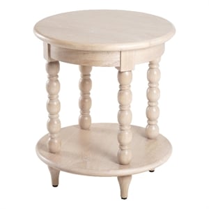 NPD Furniture Ensley Wood Accent Table in Weathered Sand