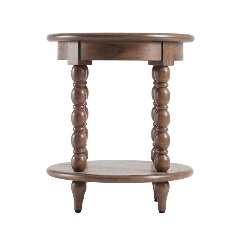 NPD Furniture Ensley Wood Accent Table in Walnut