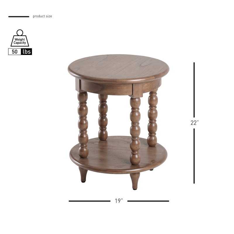 NPD Furniture Ensley Wood Accent Table in Walnut
