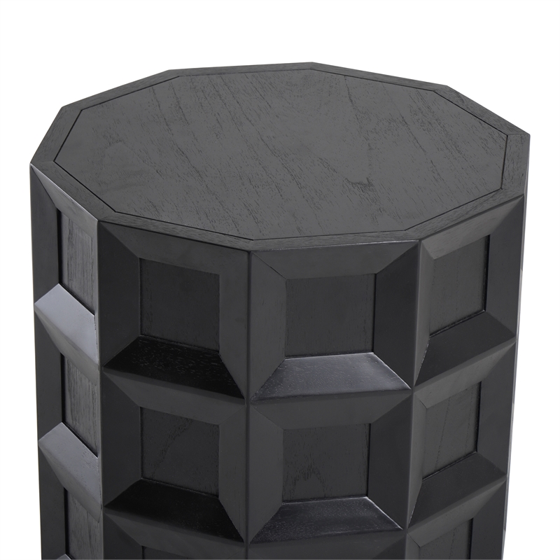 NPD Furniture Finnan Wood Accent Table in Black
