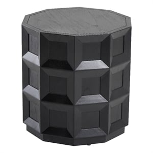 NPD Furniture Finnan Wood Accent Table in Black