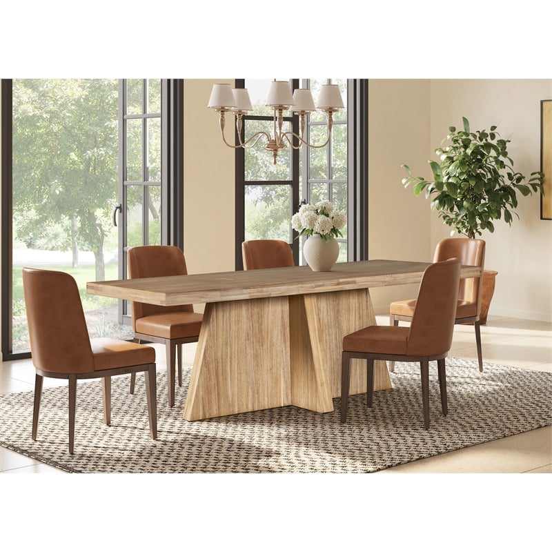 NPD Furniture Zerano Cross Legs Wood Dining Table 84