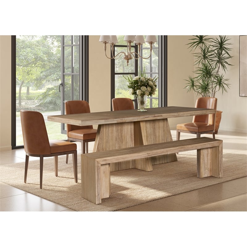 NPD Furniture Zerano Cross Legs Wood Dining Table 84