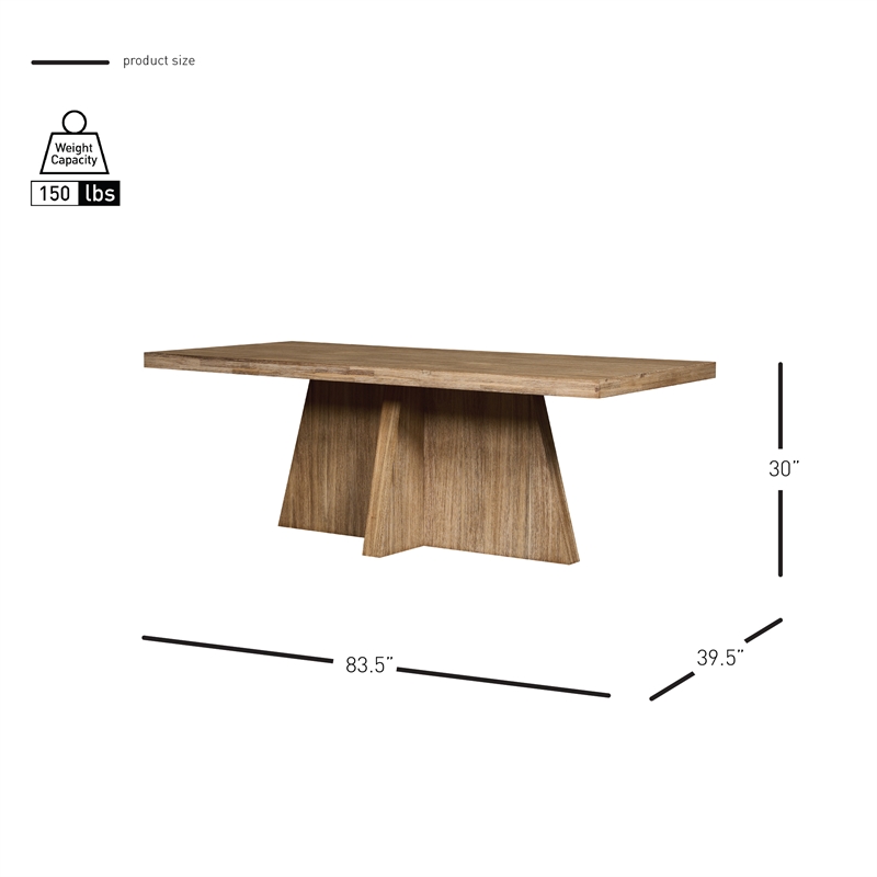 NPD Furniture Zerano Cross Legs Wood Dining Table 84