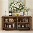 NPD Furniture - Kingston Herringbone 4-Door Sideboard - Hazelnut Brown Wood