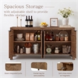 NPD Furniture - Kingston Herringbone 4-Door Sideboard - Hazelnut Brown Wood