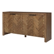 NPD Furniture - Kingston Herringbone 4-Door Sideboard - Hazelnut Brown Wood