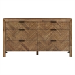 Kingston Herringbone 6-Drawer Dresser - Hazelnut Brown - Wood