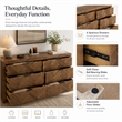 Kingston Herringbone 6-Drawer Dresser - Hazelnut Brown - Wood