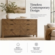 Kingston Herringbone 6-Drawer Dresser - Hazelnut Brown - Wood