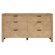 Kingston Herringbone 6-Drawer Dresser - Light Natural - Wood