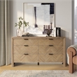 Kingston Herringbone 6-Drawer Dresser - Light Natural - Wood