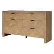 Kingston Herringbone 6-Drawer Dresser - Light Natural - Wood