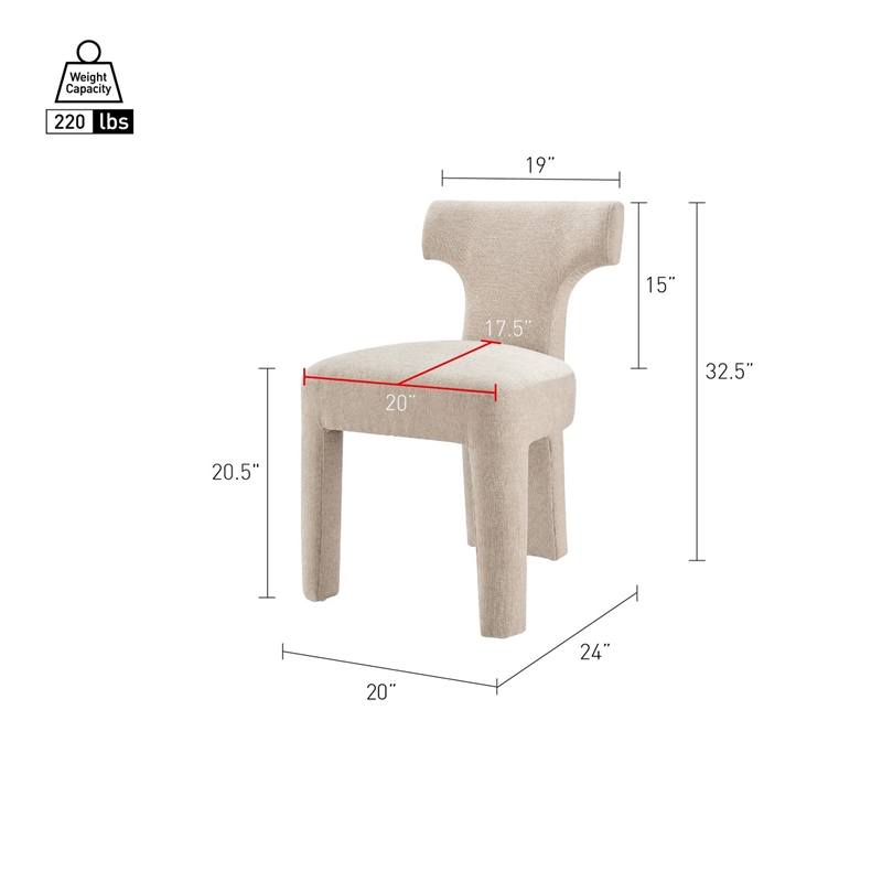 NPD Furniture - Arco Dining Side Chair - Millburry Beige Chenille