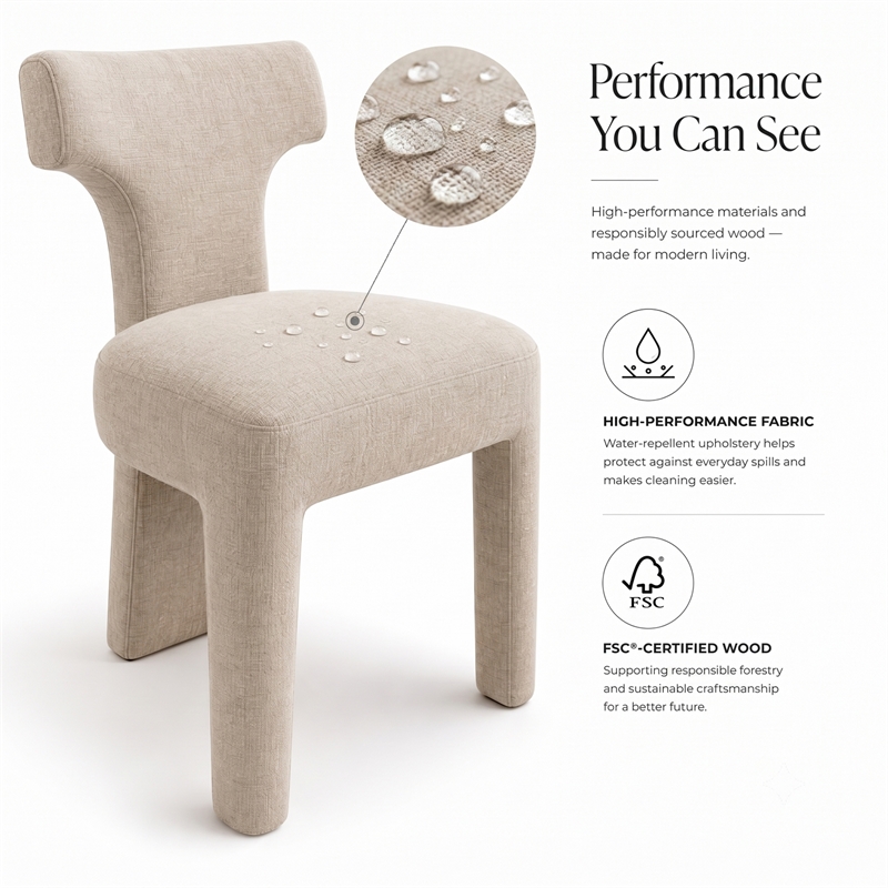 NPD Furniture - Arco Dining Side Chair - Millburry Beige Chenille