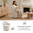 NPD Furniture - Zia Swivel Accent Chair - Mila Ivory - Engineered Wood