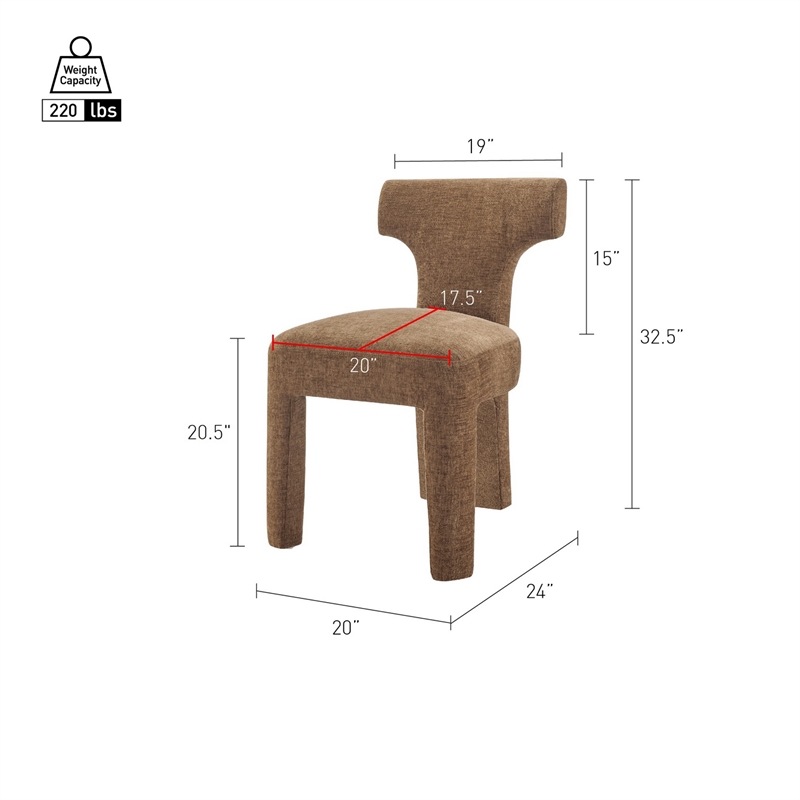 NPD Furniture - Arco Dining Side Chair - Millburry Brown Chenille