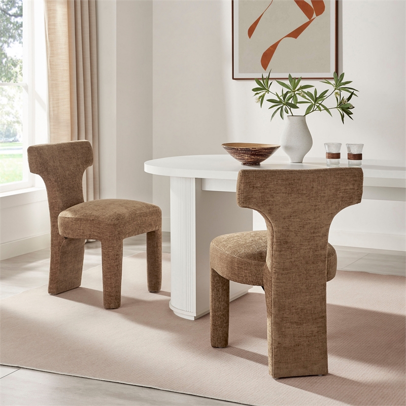 NPD Furniture - Arco Dining Side Chair - Millburry Brown Chenille