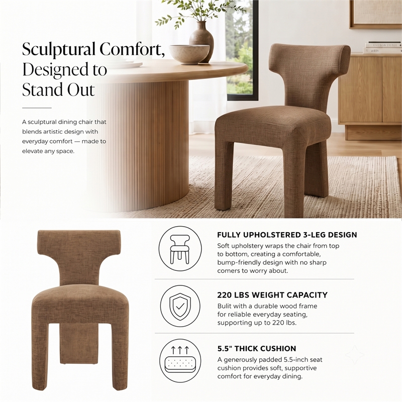 NPD Furniture - Arco Dining Side Chair - Millburry Brown Chenille