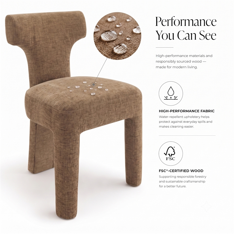 NPD Furniture - Arco Dining Side Chair - Millburry Brown Chenille