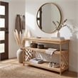 NPD Furniture - Sorea Console - Natural Wheat Rattan Base - Wood Top