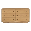 Rosette 6-Drawer Dresser - Light Natural - Acacia - Bedroom Furniture