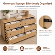 Rosette 6-Drawer Dresser - Light Natural - Acacia - Bedroom Furniture