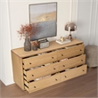 Rosette 6-Drawer Dresser - Light Natural - Acacia - Bedroom Furniture