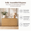 Rosette 6-Drawer Dresser - Light Natural - Acacia - Bedroom Furniture