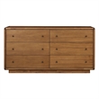 Rosette 6-Drawer Dresser - Hazelnut Brown - Acacia - Bedroom Furniture