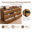 Rosette 6-Drawer Dresser - Hazelnut Brown - Acacia - Bedroom Furniture
