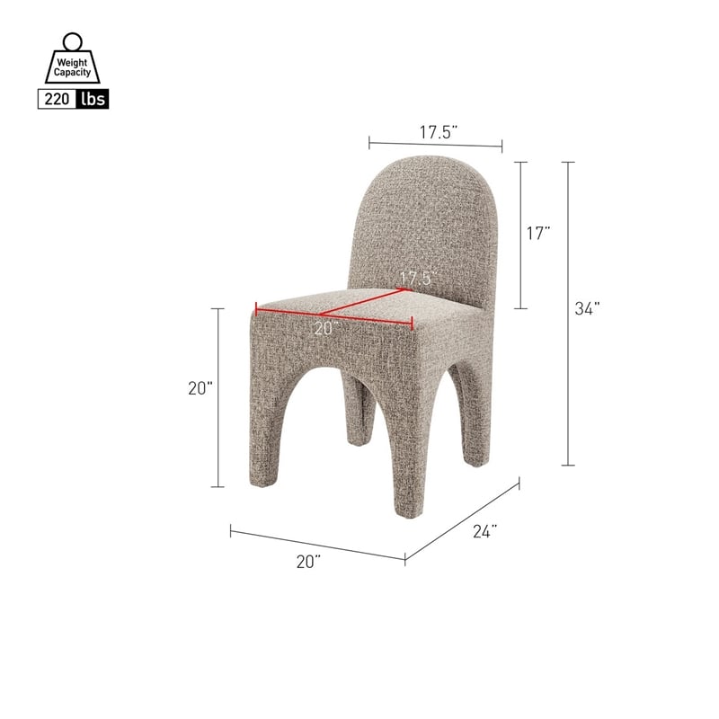 NPD Furniture - Vano Dining Side Chair - Nara Sand Chenille - Modern