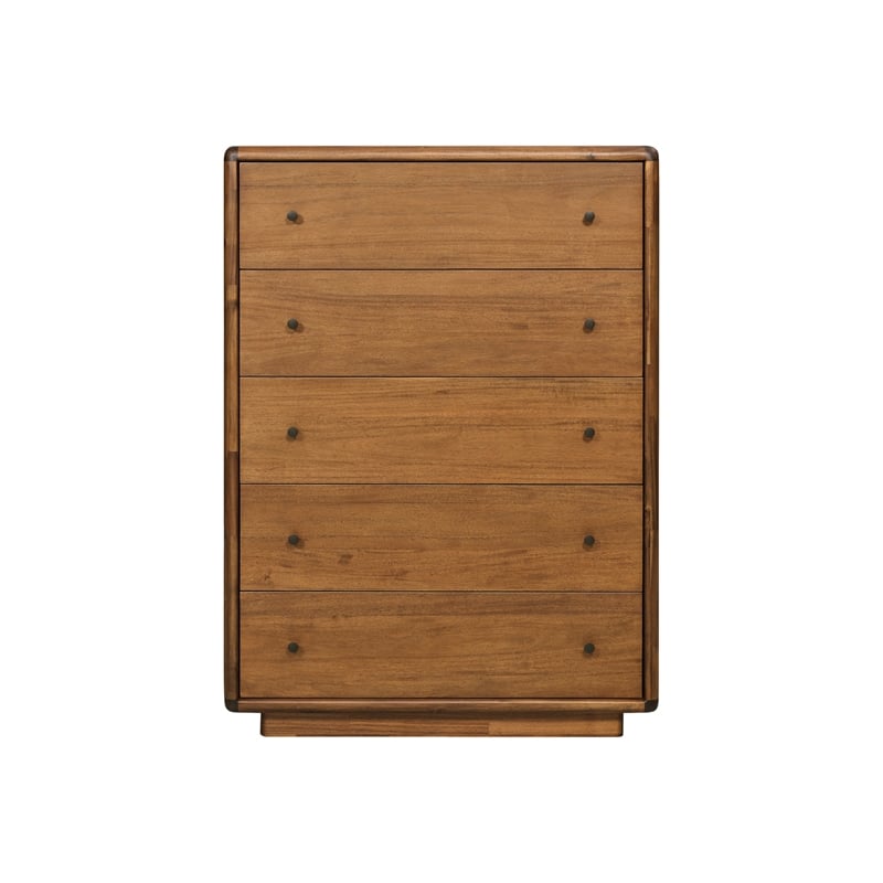 Rosette 5-Drawer Dresser - Hazelnut Brown - Acacia - Bedroom Furniture