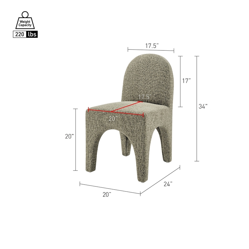 NPD Furniture - Vano Dining Side Chair - Nara Olive Chenille